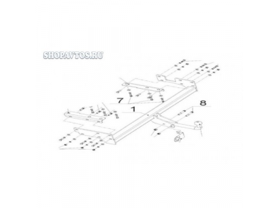 Фаркоп на Mitsubishi Outlander SUV 2003-2007гг. от AvtoS Фаркоп на Mitsubishi Outlander SUV 2003-2007гг.